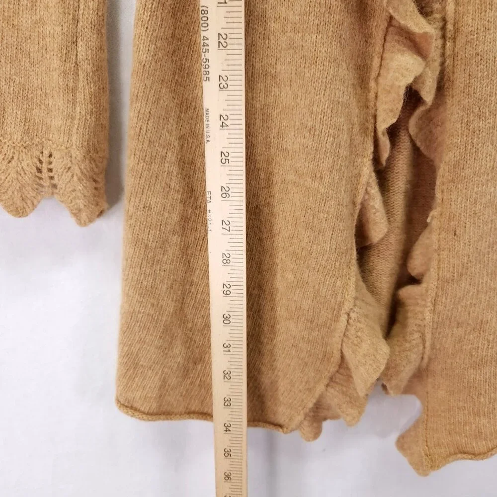 Anthropologie Sparrow Duster Cardigan Lambswool Angora Blend Beige Size Medium - Picture 5 of 14